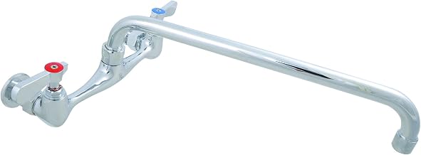 BK Resources WorkForce Standard Duty 8 inch On Center Splash Mount Faucet with 14 Inch Swing Spout