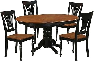 Furnifact Wood Oval Dining Furniture 5 Piece Set with Butterfly Leaf, Kitchen Table and Chairs Dining Room
