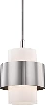 Hudson Valley 8611-PN Contemporary Modern One Light Pendant from Corinth Collection in Chrome Finish,