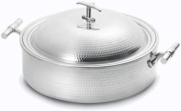 5906H Cook Buffet Collection 6 Quart Induction Chafing Dish, Round, with Lift Off Dome Lid, Hammered Finish