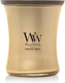 WoodWick Sparkling Pomelo Holiday Candle Gifts for Women and Men, 9.7 oz Precious Metals Collection with Crackling Wick