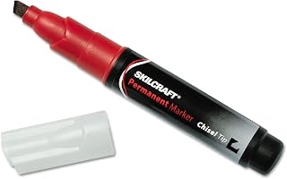 AbilityOne 7520009731062 - Large Permanent Marker - Chisel Tip - Red Ink - 12 units