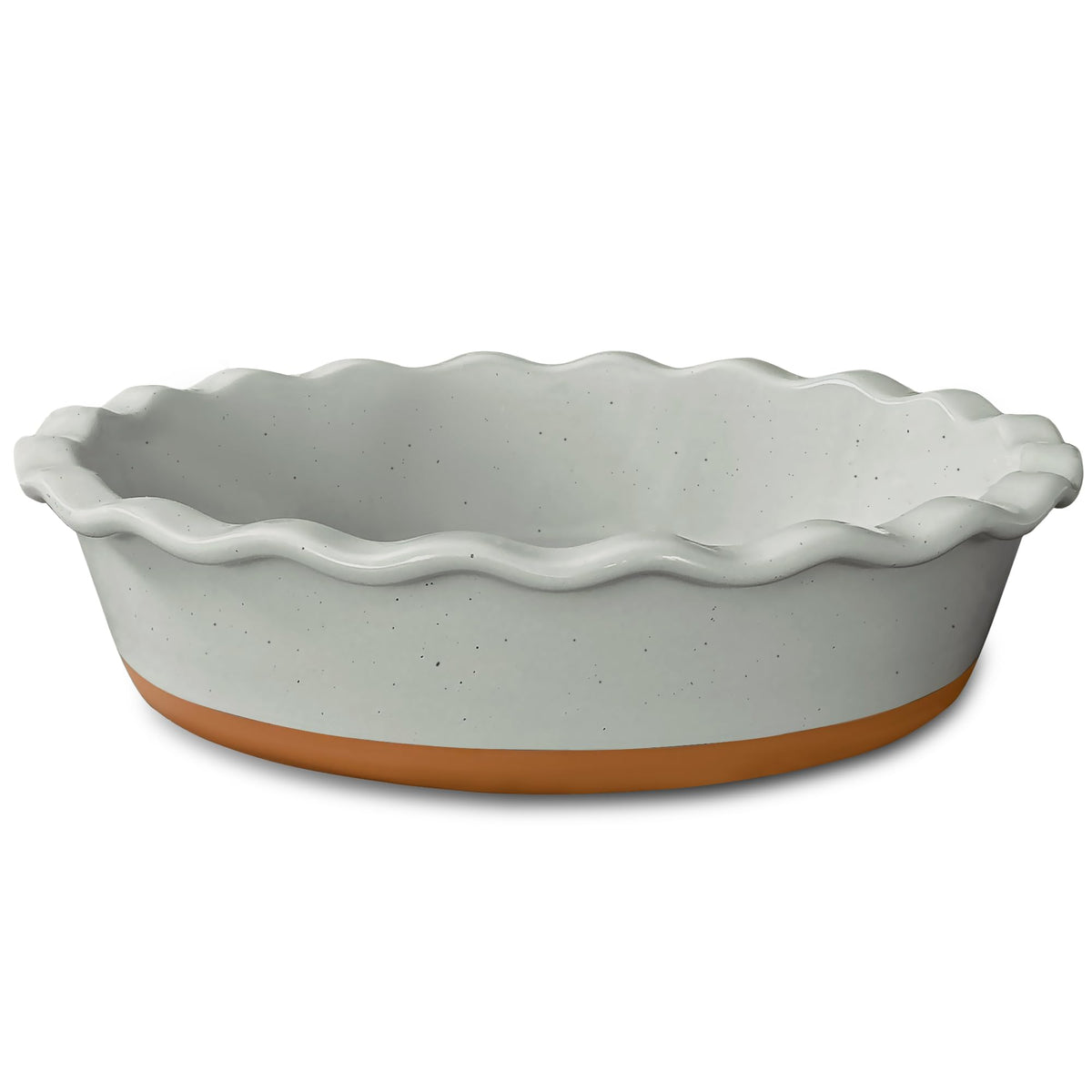 Mora Ceramic Pie Dish, 9 Inch Deep Fluted, Earl Grey