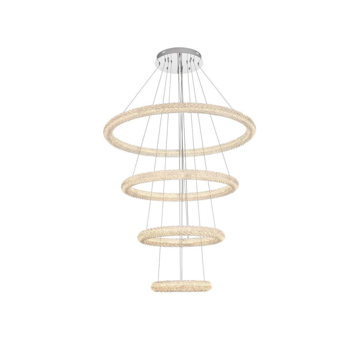Bowen LED Chandelier Chrome by Lighting Design – Iron and Crystal, Chrome, Model 3800G41C
