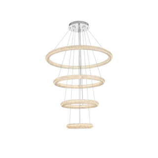 Bowen LED Chandelier Chrome by Lighting Design – Iron and Crystal, Chrome, Model 3800G41C