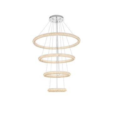 Bowen LED Chandelier Chrome by Lighting Design – Iron and Crystal, Chrome, Model 3800G41C