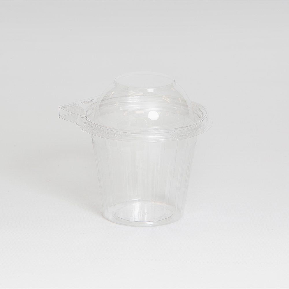 3 1/2 Dia. X 4 3/8 H 12 Oz. Safe T Gard Tear Strip Lock Plastic Clear Hinged Containers with Dome Lid/Case of by Inline Plastics – 3.5" Dia. x 4.375" H, 12.0 ounces, Model TS12CCRD
