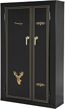 Furnifact Black Gun Metal Storage Cabinet with Steel and Wood Construction, Modern Design, Durable and Stylish for Office, Home, or Commercial Use