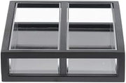 HUBERT Cerve Collection Black Oatmeal Packet Holder - 11 1/16"L x 9 1/8"W x 3 15/32"H
