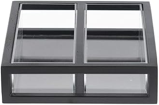 HUBERT Cerve Collection Black Oatmeal Packet Holder - 11 1/16"L x 9 1/8"W x 3 15/32"H