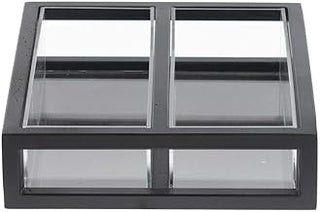 HUBERT Cerve Collection Black Oatmeal Packet Holder - 11 1/16"L x 9 1/8"W x 3 15/32"H