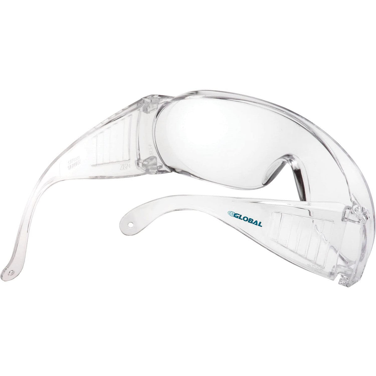 OTG Visitor Safety Glasses by Global Industrial – 6.1"L x 5.9"W x 2.35"H, Clear Lens/Frame, Pack of 10, Model VS-260WCLHC