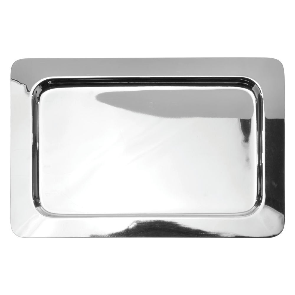 Serving Tray Silver Stainless Steel - 13" L x 9" W x 3/4" H by HUBERT – 13" x 9" x 0.8", Stainless Steel, Silver, Model TR08011188