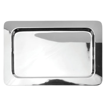 Serving Tray Silver Stainless Steel - 13" L x 9" W x 3/4" H by HUBERT – 13" x 9" x 0.8", Stainless Steel, Silver, Model TR08011188