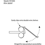 Double-Wire Label Holder White Plastic Covered Face - 29 1/2"L x 1 1/4"H by HUBERT – Plastic, White, Model 103937