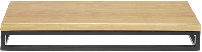 HUBERT Black Display Riser with Butcher Block Top - 3 1/5" H