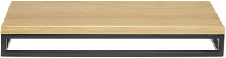 HUBERT Black Display Riser with Butcher Block Top - 3 1/5" H