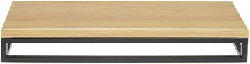 HUBERT Black Display Riser with Butcher Block Top - 3 1/5" H