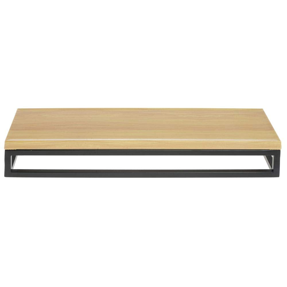 Black Display Riser with Butcher Block Top - 3 1/5" H by HUBERT – Metal, Black, Model 33037+40377