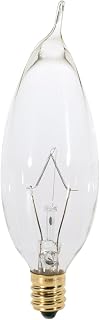 Satco A3674 130V Candelabra Base 25-Watt CA8 Light Bulb, Clear