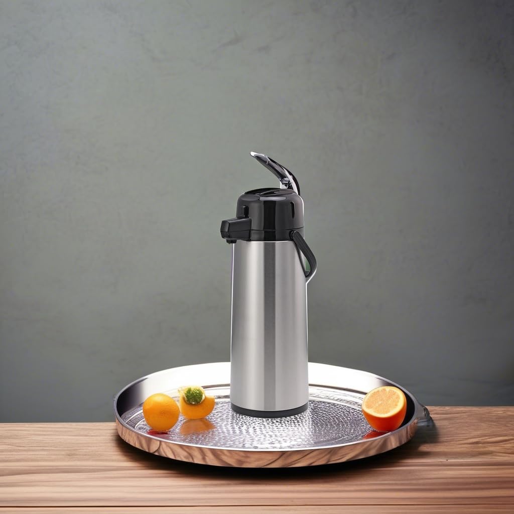 Service Ideas 84.5 Ounces / LEVER LID / Brushed Thermal Carafes