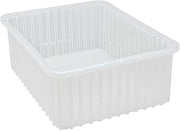 QUANTUM STORAGE SYSTEMS DG93080 Dividable Grid Storage Container, Heavy-Duty Stackable Plastic Parts Bin for Warehouse, Assembly & Industrial Organization, 22-1/2" x 17-1/2" x 8", Gray, 3-Pack