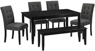Furnifact Industrial-Style Dining Furniture 6 Piece Set, Kitchen Table and Dining Chairs for Dining Room or Breakfast Nook