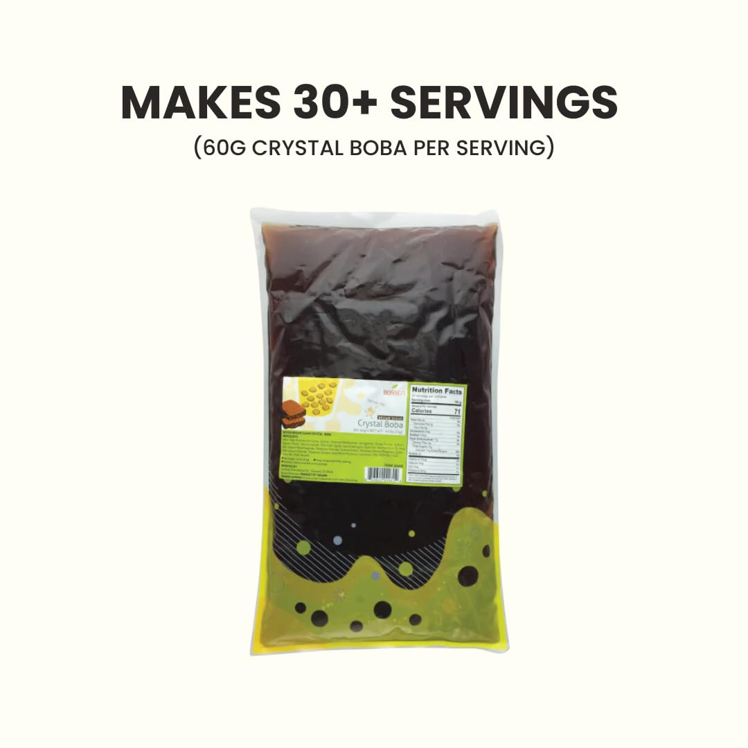 Crystal Boba (Brown Sugar) by Bossen – 70.4 ounces, Model BOSSEN-CrystalBoba-4.4lb-BSUG-8P17-X