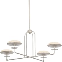 Troy Lighting F2139-WSL Pacific - 4 Light Chandelier - 16.25 Inches Tall and 39 Inches Wide - Warm Silver Leaf