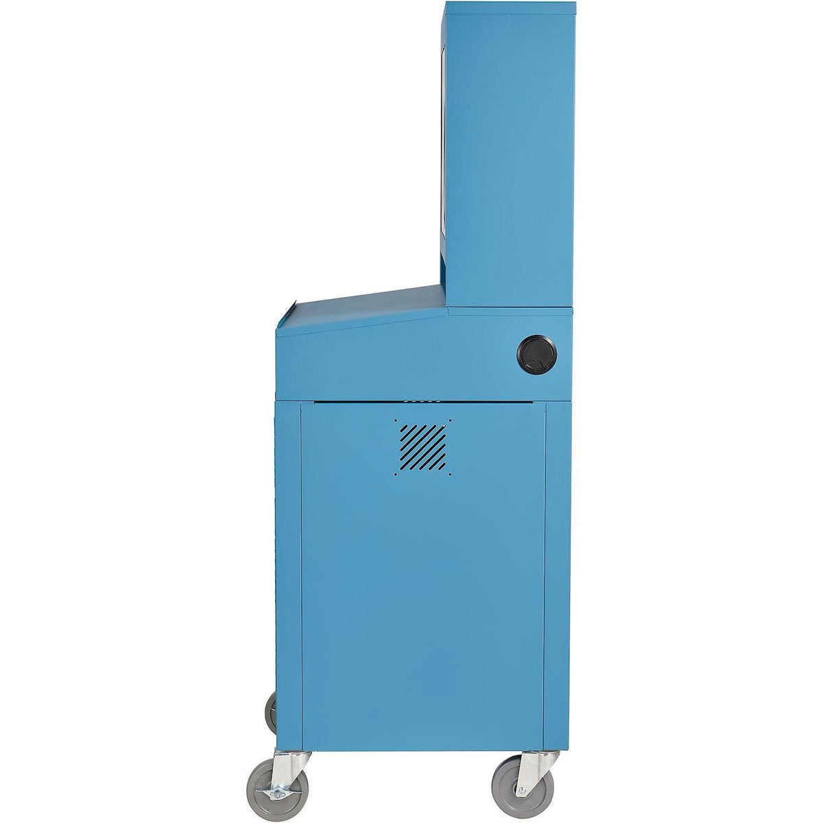 Mobile Security LCD Computer Cabinet Enclosure by Global Industrial – Alloy Steel, Blue, Model 239115BLA