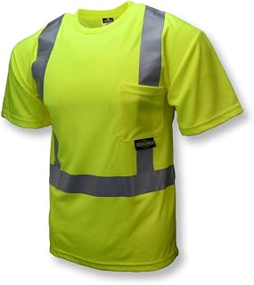 Radians unisex adult St11 Industrial Safety Shirt Short Sleeve, Safety Green, 5X-Large US