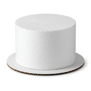 6 x 4 Inch Round Foam Cake Dummy by Glownary – Polystyrene, Clear And Silver, Model 6x4rounddummy
