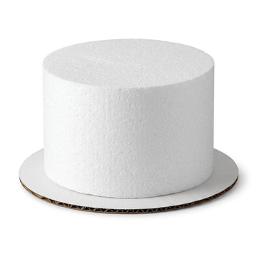6 x 4 Inch Round Foam Cake Dummy by Glownary – Polystyrene, Clear And Silver, Model 6x4rounddummy
