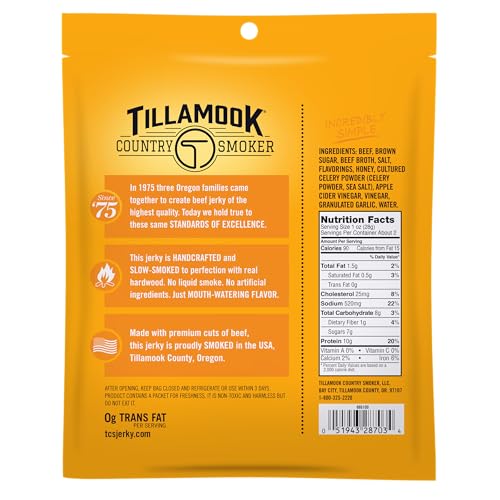 TILLAMOOK COUNTRY SMOKER Honey Glazed / 2.5 Ounce (Pack of 12) / 12 Jerky