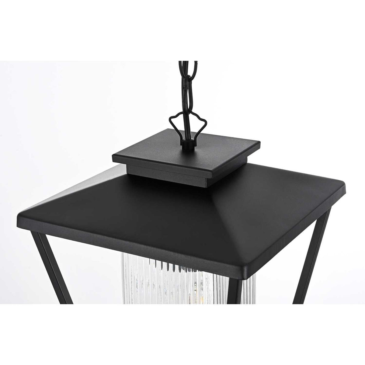 Gaul One Light Outdoor Pendant Black by Lighting Design – Iron, Black, Model OD306H14BK