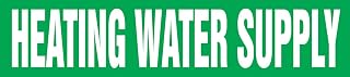 Accuform RPK395SSD Self-Stick "Heating Water Supply" Pipe Marker for 2-1/2" to 6" OD Pipe, White on Green, 2-1/2" H x 12" W