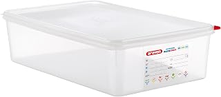 Araven Airtight Container, Food Pan with Lid for Storage in Kitchen and Restaurant, Full Size 4" Deep, 6 Count, Clear