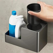 Compact Size Toilet Brush Holder Wall Mounted, Bathroom Aluminium, for Storage Accessories Splash-Proof(White)