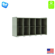 Wall Cubbie Storage (Shadow Elm Gray by Tot Mate – Elm, Grey, Model TM2410