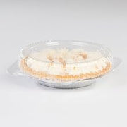 Detroit Forming LBH-881 Clear Circular OPS Plastic Hinged Locking Lid Food Pie Container, 8" Diameter | 100/Case