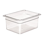 () 6" Half-Size Food Pan - Camwear® by Cambro – 6-Inch, 9.4 quarts, Polycarbonate (PC), Clear, Pack of 6