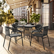 Flash Furniture Black / Set of 1 / Contemporary Patio Dining Chairs