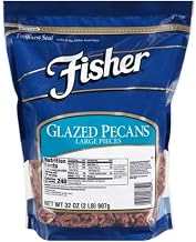 Fisher Large Glazed Pecan Pieces, 32 Ounce -- 3 per case.