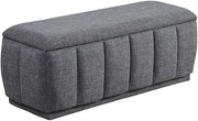 Lexicon Maize Textured Lift Top Storage Bench in Gray