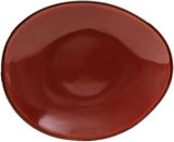 Tuxton China GAR-651 Ellipse Plate, 10" x 8-1/4", oblong, microwave & dishwasher safe, oven proof, fully vitrified, lead-free, ceramic, TuxTrendz, Artisan, Red Rock, Pack of 12