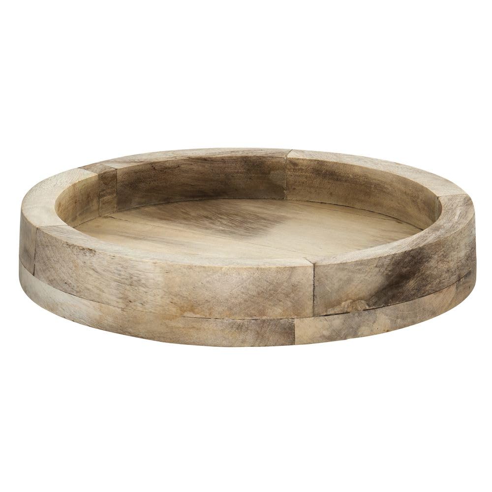 Round Mango Wood Display Riser - 12" Dia x 2" H by HUBERT – Wood, Natural