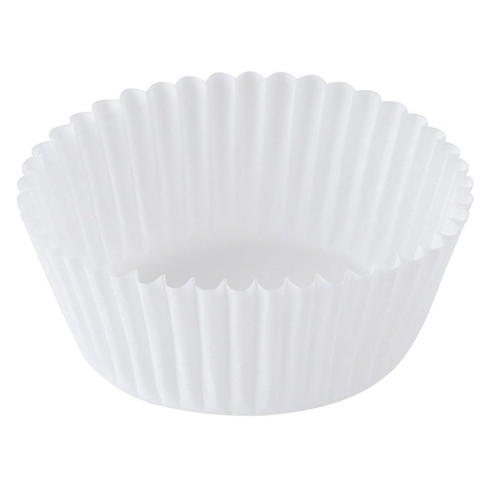53-34000 3 1/2 inch Fluted-Bakery Fluted Bake Cup - Bottom Width 1-5/8 inch x Wall Height 15/16 inch by Hoffmaster – Paper, White, Model 610010