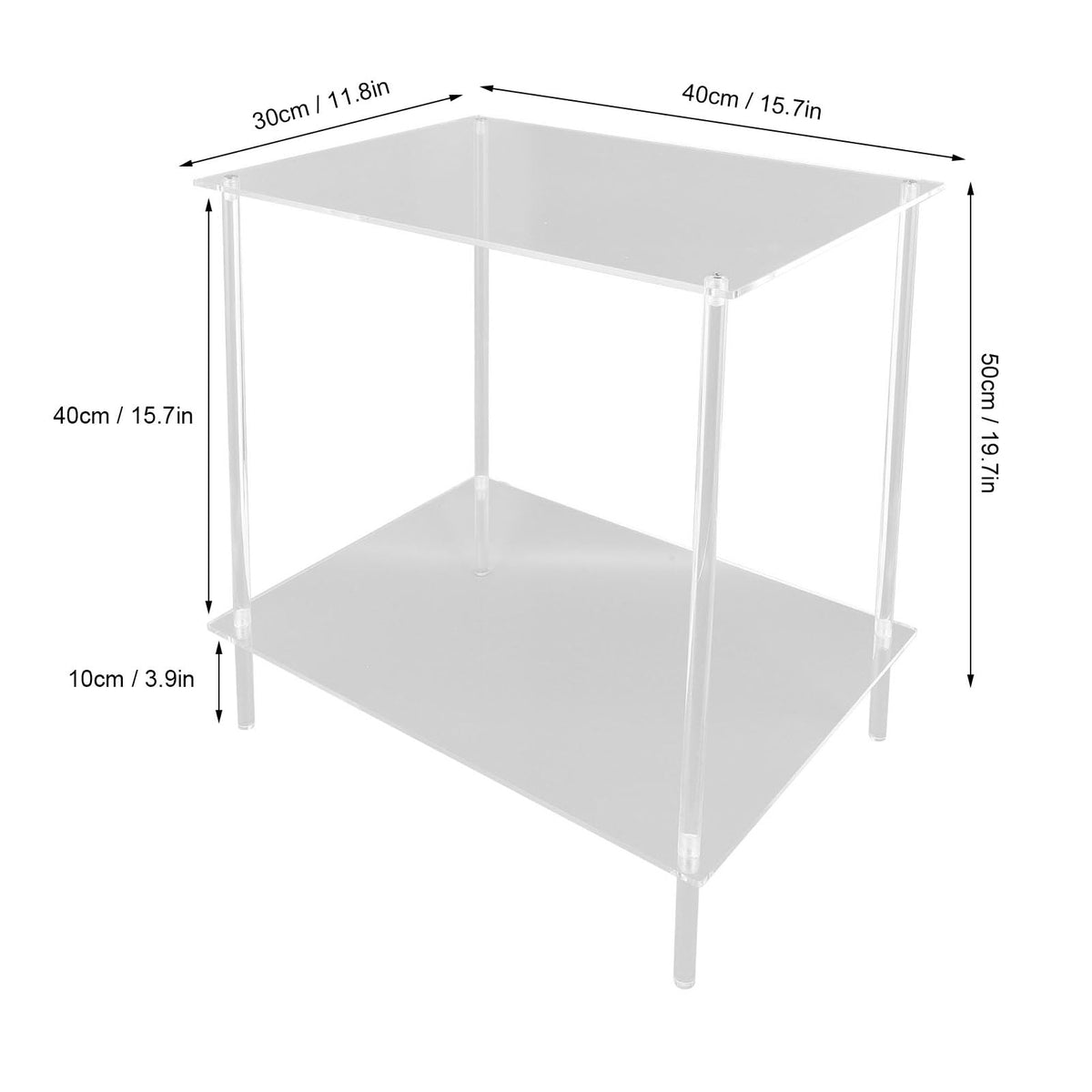 Acrylic 2 Tier Side Table by POCREATION – #911, Model POCREATIONuz32h0vksn