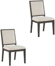 Starlight Canyon Home Polyester-Upholstered Side Chair with Solid Wood Legs, Upholstered Dining Chairs for Kitchen and Dining Room, White