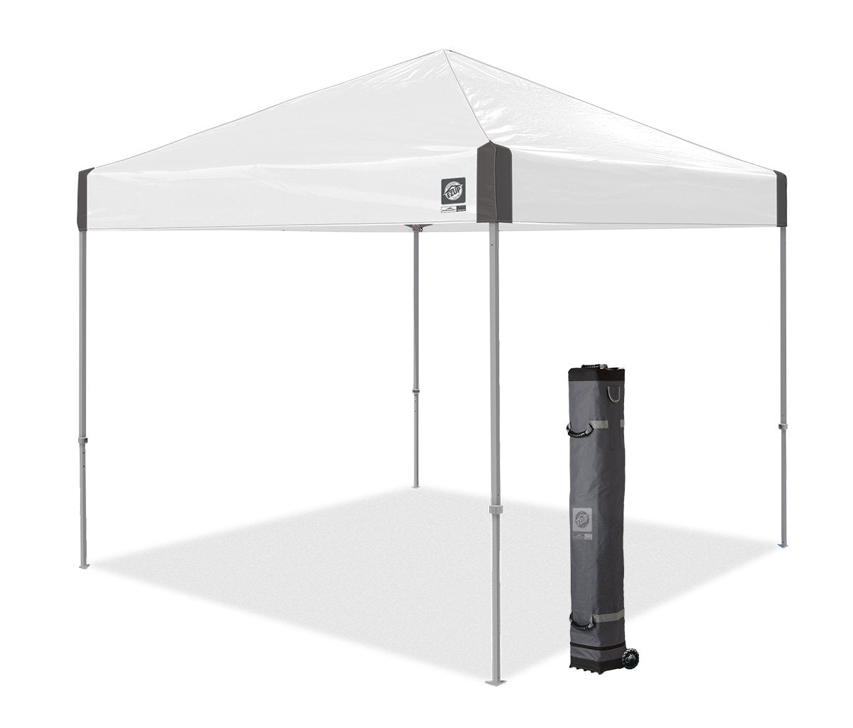 Ambassador Instant Pop Up Canopy Tent by E-Z UP – 10'x10', Steel and fabric, White Slate